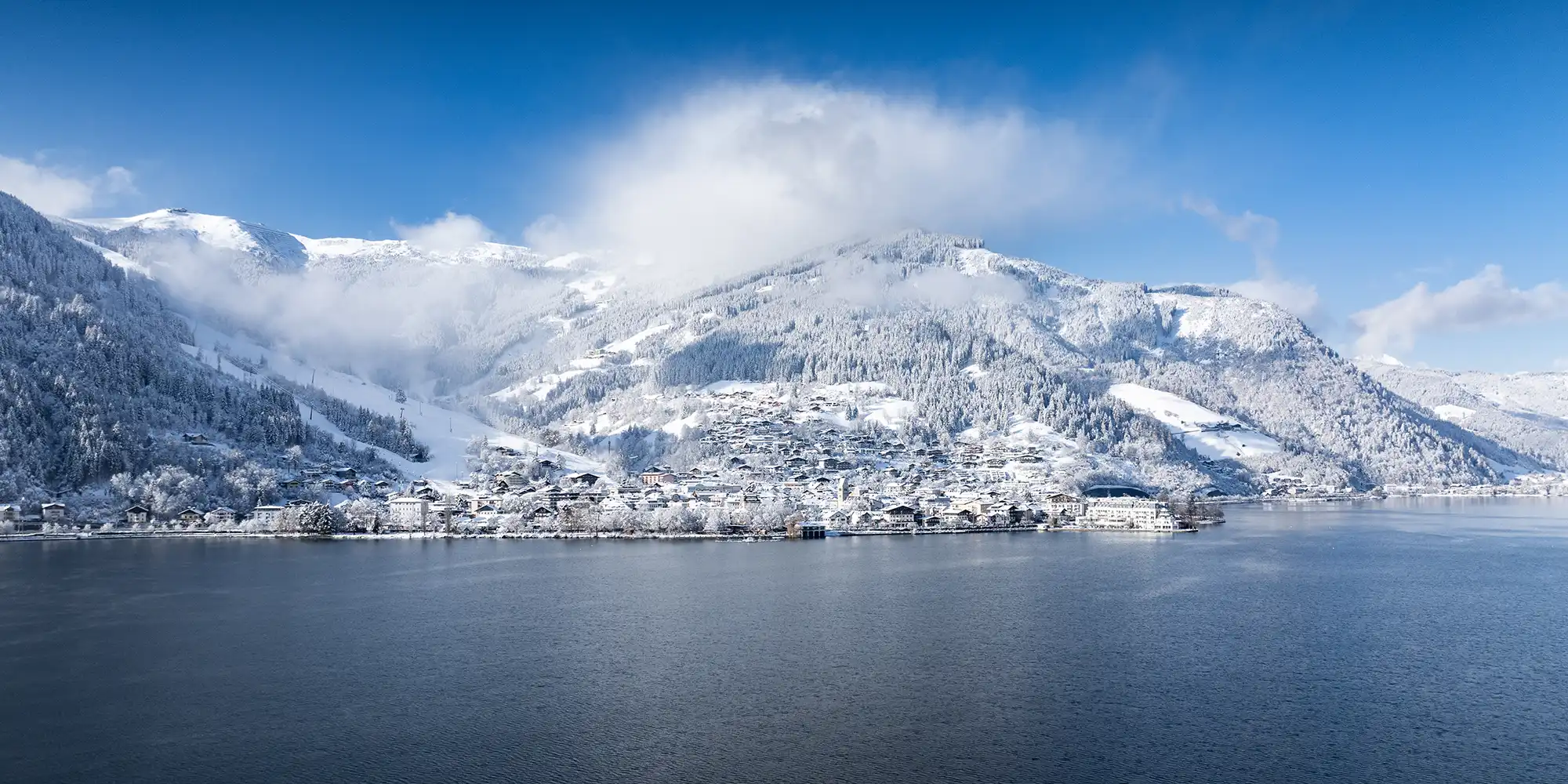 Perfekter Wintertag, perfekte Winterkulisse: Zell am See. Schmittenhöhe, Kaprun, Thumersbach, Pinzgau, Salzbugrer Land.